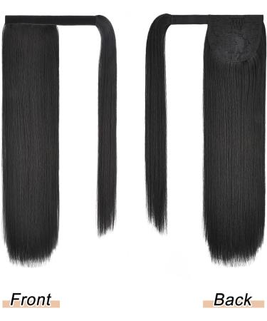 Yamel Ponytail Extension Black Long Straight 22 Inch Wrap Around Fake Ponytail Synthetic Hair Extensions Clip in Ponytail Hairpiece for Women Black 22 Inch (Pack of 1) - Buy Online on GoSupps.com