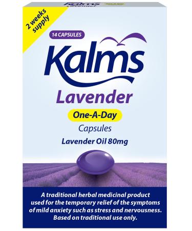 Kalms Lavender - One-a-day - 14 capsules - A Traditional Herbal Medicinal Product Used for the Temporary Relief of the Symptoms of Mild Anxiety Such as Stress and Nervousness