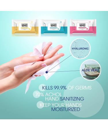 Dr. YERMA 70% Alcohol Hand Sanitizer Wipes with Aloe Vera & Moisturizers - 200 Flower Scented Vegan Wipes - Buy Online on GoSupps.com