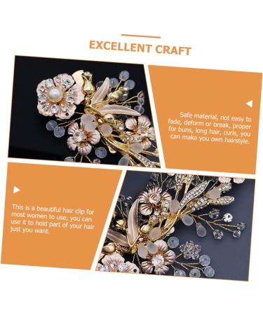 Beaupretty bridal hairpin bride hair clip flower hair clip rhinestone headpiece bridal hair hair barrettes for women hair for women wedding bride hair Wedding - Buy Online on GoSupps.com