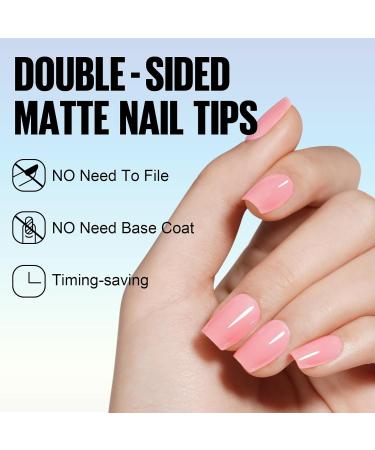 TOMICCA 180PCS Extra Short Coffin Gel Nail Tips - Pink Matte Finish - 15 Sizes - Press On Nails for Nail Art Extensions - Buy Online on GoSupps.com