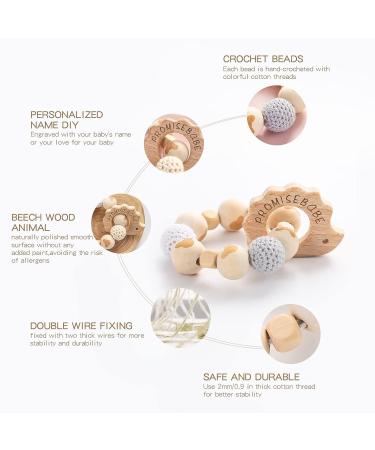 Wooden Rattle for Babies | BPA-Free Teething Ring | Sensory Toy for Newborns - Buy Online on GoSupps.com