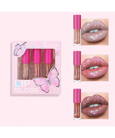 YUECI Glitter Lipstick Set - Diamond Shiny Waterproof Lip Gloss Long-Lasting Moisturizing 3-Color Metallic Texture (1g) - International Shipping Available - Buy Online on GoSupps.com
