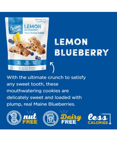 Cooper Street Lemon Blueberry Biscotti Style Crispy Cookies - Nut & Dairy Free - 5oz (Pack of 6) - Buy Online on GoSupps.com