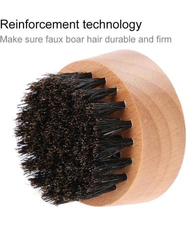 Boar Bristles Beard BrushSmall and Round Wood Beard Brush -Light Weight Black Walnut Wood Beard Brush for Men(1#) - Buy Online on GoSupps.com