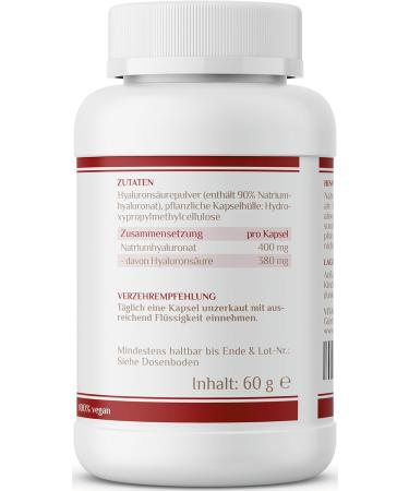 Vitaconcept i Hyaluronic Acid Capsules - 120 Vegan Capsules 400mg High Dose 500-700 KDA Lab Tested Made in Germany - 4 Month Supply - Buy Online on GoSupps.com