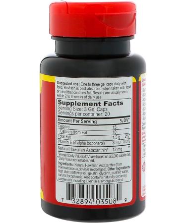 BioAstin Hawaiian Astaxanthin 4mg - 60 Gel Capsules | Powerful Antioxidant - Buy Online on GoSupps.com