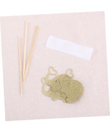 LABRIMP 3pcs Cupcake Picks Jungle Animal Toppers Gold Glitter Toppers Fruitcakes Dessert Topper Appetizers Elephant Party Decoration Cake Toothpick Topper Valentine Food Lip Gloss Wooden Golden 10.00X5.30X0.20CM - Buy Online on GoSupps.com
