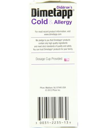 Dimetapp Children's Cold & Allergy Antihistamine & Decongestant Grape Flavor Purple 24 Fl Oz Pack of 6 - Buy Online on GoSupps.com