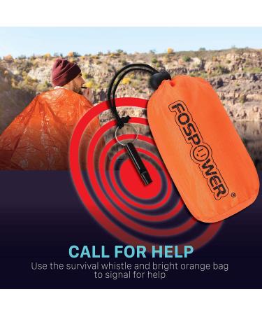 FosPower Emergency Sleeping Bag - Waterproof Survival Shelter Tent & Thermal Blanket with Whistle | Bivvy Bag for Camping, Hiking & Outdoors - Buy Online on GoSupps.com