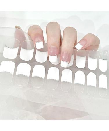 SSKHE Set Of Semi-Cured Gel Nail Cloths 20 French Nail Stickers French Nail Stickers Self-Adhesive Nail Stickers Phototherapy Manicures - Buy Online on GoSupps.com