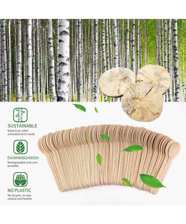 100 Pcs Wooden Spoons Disposable Tableware Biodegradable Wooden Spoon Ideal for Ice Cream Tea Spoon Coffee Dessert Tableware - Buy Online on GoSupps.com
