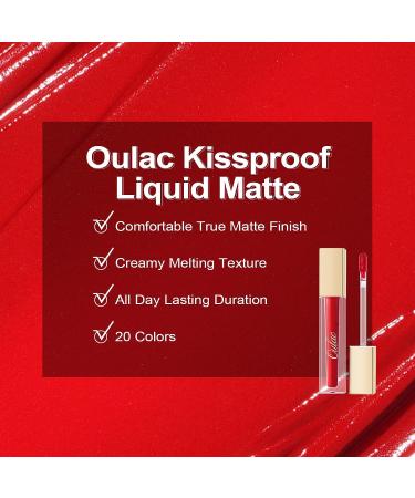 Oulac Red Matte Lipstick - Long Lasting Waterproof Lip Stain with Rose Oil - Vegan & Cruelty-Free - Classic Red M02 Deep Kiss - Buy Online on GoSupps.com