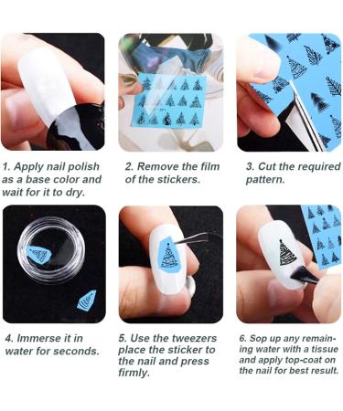 48 Sheets Christmas Water Transfer Nail Art Stickers Women Nail Decals for Gel Nails Butterflies Santa Claus Christmas Tree Elk Snowflakes - Buy Online on GoSupps.com