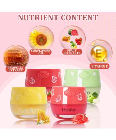 New 4 PCS Bee Lip Balm Lip Mask Honey Pot Propolis Sleeping Lip Mask Overnight Moisturizing Lip Balm with Stick Hydrating Prevention Dry and Cracked Reduce Lip Lines Fruit Lip Scrubs Exfoliator. Honey+Watermelon+Strawberry+  - Buy Online on GoSupps.com