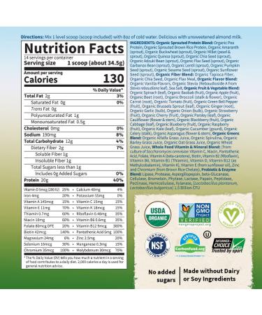 Garden of Life RAW Organic Meal Shake & Replacement - Vanilla 17.1 oz (484 g) - Nutritious Health Boost - Buy Online on GoSupps.com