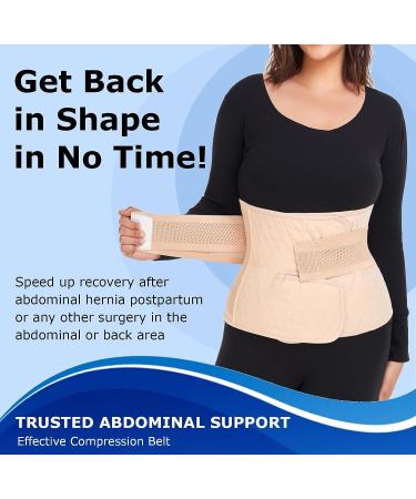 Moolida Abdominal Binder Post Surgery - XXL Nude Wrap for Men and Women | Belly Band Hernia Belt for Recovery from Hernia Surgery, C-Section & Natural Birth - Buy Online on GoSupps.com