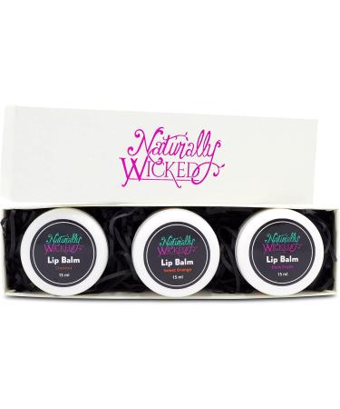 Naturally Wicked Lip Balm Trio | 3 Natural Fruity Flavoured Lip Balm Gift Set - Buy Online on GoSupps.com