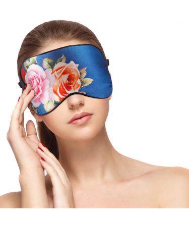 Natural Silk Sleep Mask & Blindfold  Super-Smooth & Soft Eye Mask with Adjustable Strap  Perfect Blocks Light  A Full Night's Sleep Eye Cover for Travel  Shift Work & Meditation (Rose)