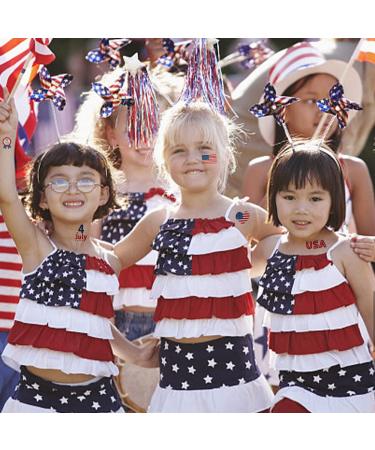 Hying Patriotic Temporary Tattoos - 10PCS American Flag 4th of July Design for Kids and Adults | Labor Day Decoration Party Supplies | Washable and Non-Toxic Patriotic Stickers - Buy Online on GoSupps.com