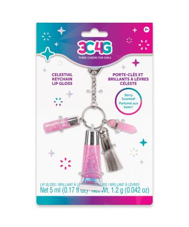 3C4G Celestial Keychain Lip Gloss Berry Flavor Lovely Lavender Tint with a Shimmery Finish for Ages 8 and up by Make It Real