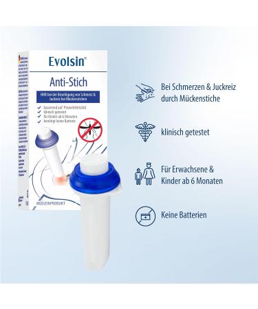 EVOLSIN Anti Kst | Chemical-Free Insect Bite Treatment | Electric Stitch Healer for Itch & Swelling | No Batteries Required | Safe for Kids 6 Months+ - Buy Online on GoSupps.com