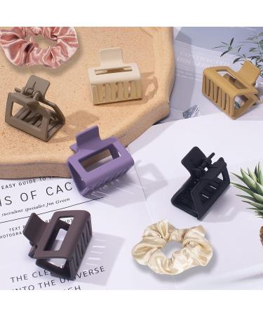 6Pcs 2 Inch Matte Rectangle Hair Claw Clips for Women and Girls - Small Claw Clips for Medium to Thick Hair - Nonslip Hair Jaw Clips - Buy Online on GoSupps.com