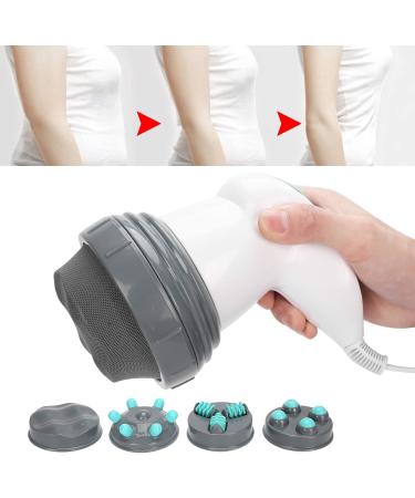 Handheld Cellulite Massager - Electric Full Body Fat Removal Device | 4 Massage Heads for Optimal Slimming | Portable Vibrating Body Slimming Solution for Belly Legs & Shoulders (EU) - Buy Online on GoSupps.com
