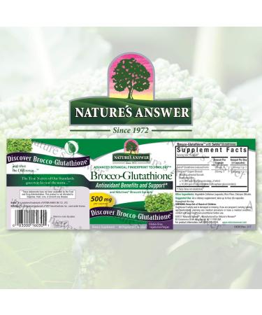 Nature's Answer Brocco Glutathione - 60 Vegetarian Capsules with Organic Broccoli Sprouts - Buy Online on GoSupps.com