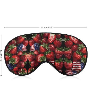 Funny U.S. Flag Strawberries Eye Mask - Soft Adjustable Blindfold for Sleep & Travel - Buy Online on GoSupps.com