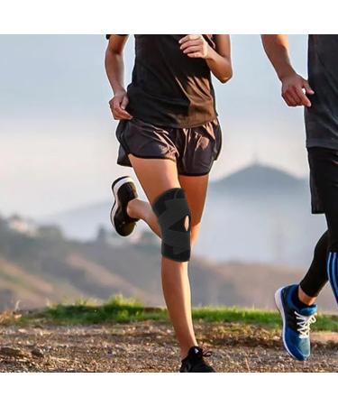 Compression Knee Brace | Breathable Knee Stabilizer for Running & Weightlifting | Adult Protective Support Sleeve - Large Black - Buy Online on GoSupps.com