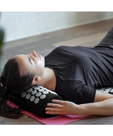 Gireich Acupressure Mat Set - Black Shiatsu Massage Mat with Head Pillow & Bag | Effective Relief for Back Neck & Head Pain (66x42x2cm) - International Shipping Available - Buy Online on GoSupps.com