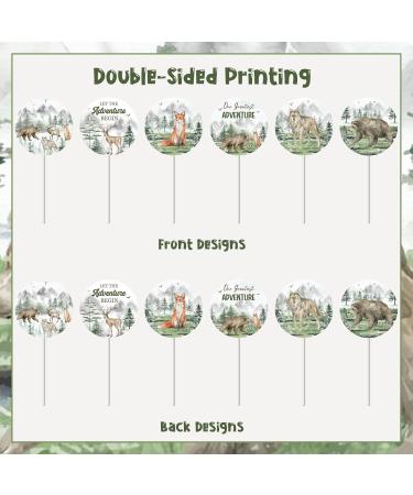Let the Adventure Begin Baby Shower Decorations - 24pcs Woodland Creatures Cupcake Toppers Woodland Mountain Forest Jungle Safari Animal Cake Toppers for Our Greatest Adventure Party - Buy Online on GoSupps.com