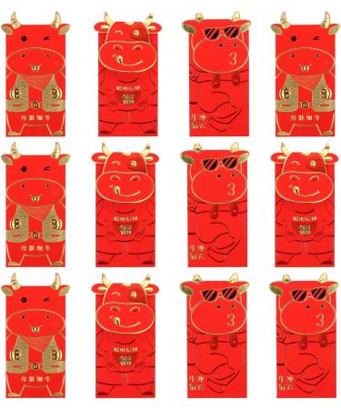 NOLITOY 24 Pcs 2021 2021 Year of The Ox Red Packet New Year Red Envelopes Cartoon Ox Year Red Envelopes Decorative Envelopes Wedding Purse Wedding Money Envelope New Year Red Packet Lucky Redx2pcs 17X9CMx2pcs - Buy Online on GoSupps.com