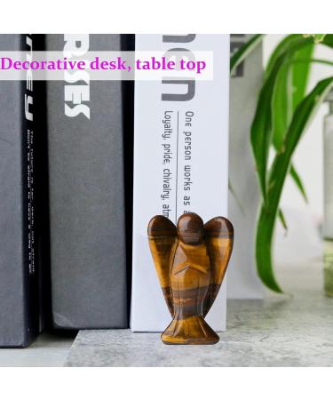 Enixwh 1.5in Tiger Eye Guardian Angel Figure | Healing Crystals & Gemstones | Polished Statue Lucky Charm for Decoration & Reiki Gifts - Buy Online on GoSupps.com