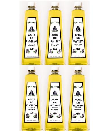 Urania Siete Machos Agua De Florida (1000 ml/33.82 fl. oz. (Pack of 6)) 33.82 Fl Oz (Pack of 6)