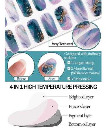 EBANKU 20 PCS Gel Nail Strips Gel Nail Strips Full Wraps Adhesive Gel Nail Stickers with Nail File and Stick(UV/LED Lamp Required)-1 # 1 - Buy Online on GoSupps.com