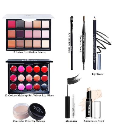 VolksRose Makeup Kit for Women | All-in-One Makeup Gift Set | Full Makeup Collection with Lipgloss Eyeshadow Palette Mascara & More - Buy Online on GoSupps.com