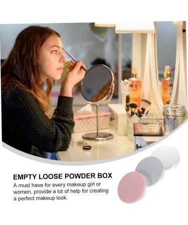 NOLITOY 3pcs Powder Box with Mirror Powder Compact Blush Makeup Empty Powder Case Powder Puff Sieve - Buy Online on GoSupps.com
