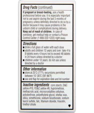 Rite Aid Enteric Coated Aspirin 81mg - 120ct Low Dose NSAID for Migraine & Headache Relief - Buy Online on GoSupps.com
