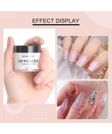 Morovan Dip Powder - Clear Nail Dipping Powder System 30g/1oz | Odor-Free, Long-Lasting DIY Nail Art for Home Salon | No Lamp Needed - Buy Online on GoSupps.com