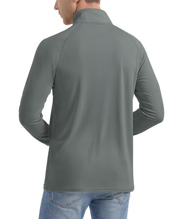 MAGCOMSEN Men's UPF 50+ Long Sleeve Quarter Zip Sun Shirt - Dark Grey Large - Buy Online on GoSupps.com