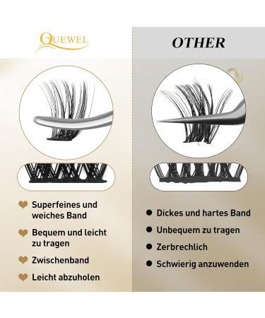 Cluster Lashes QueWel - 72 Pieces DIY Soft D Curl Eyelash Extensions | 8-16mm Length for Home Makeup - Buy Online on GoSupps.com