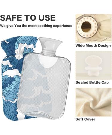 Japanese Hot Water Bottle with Cover 1L | BPA Free Pain Relief for Headaches Neck & Shoulders - Buy Online on GoSupps.com