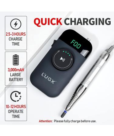 UGX Professional Nail Drill 35000RPM Brushless Electric Machine | Portable Rechargeable Nail File for Acrylic Gel Nails - Manicure Pedicure - Buy Online on GoSupps.com