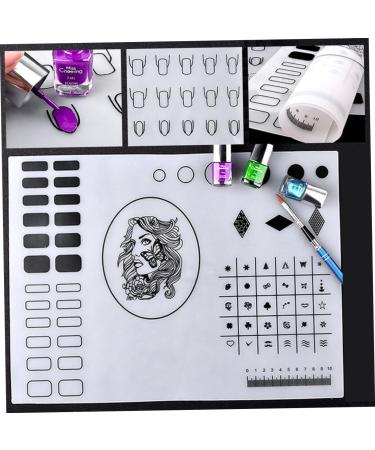FRCOLOR Nail Sticker Guide Tools Manicure Mat Silicone Nail Art Mat Nail Art Transfer Tool Nail Stamp Plate Nail Art Stamping Mats Salon Manicure Tool Nail Art Tool Nail Tools Set Coloring 40.5*30.5cm As Shown - Buy Online on GoSupps.com