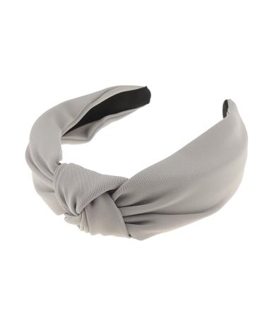 Womens Turban Top Knot Twisted Knotted Twist Knot Formal Boho Vintage Headband Alice Band Hair Accessories Hairband Christmas Birthday Wedding Guest Bridesmaid Party Chiffon Fabric (Grey)