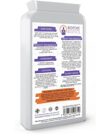 Glutamine 90 Capsules 500mg Vegan Free Form L-Glutamine | Pure Quality for Leaky Gut Alkaline-Acidic Balance | Sugar Craving & Muscle Support | Glutathione Precursor - UK - Buy Online on GoSupps.com