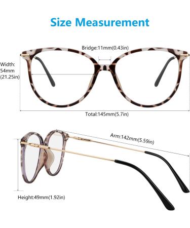 Venga Amigos Computer Glasses - Blue Light Filter UV Protection Retro Metal Frame Anti-Fatigue Includes Case & Cleaning Cloth - Bright Leopard Pattern - Buy Online on GoSupps.com