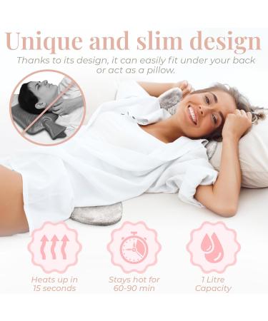 Empire 1L Grey Hot Water Bottle with Fluffy Cover - Ideal for Period Back & Neck Pain - UK Perfect for Women, Seniors & Children - Buy Online on GoSupps.com